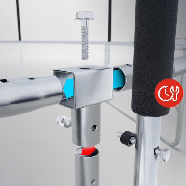 Батут-манеж (усиленные опоры) 374 см с внешней сеткой и лестницей / Надежный и безопасный